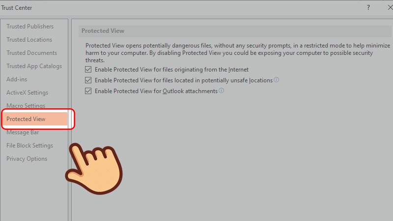 Cách bật/tắt tính năng Protected View khi mở tài liệu Microsoft PowerPoint. 5