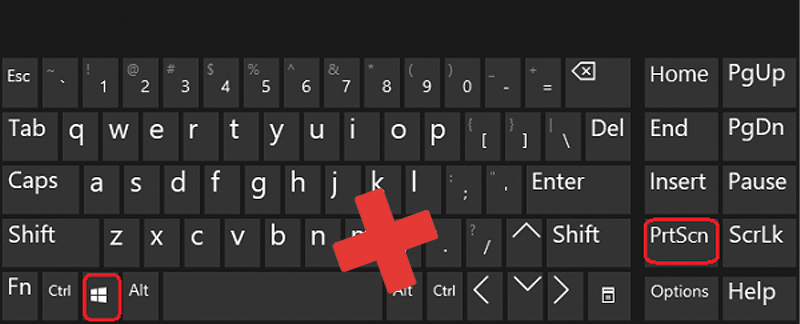 Dùng tổ hợp phím Windows + Print Screen